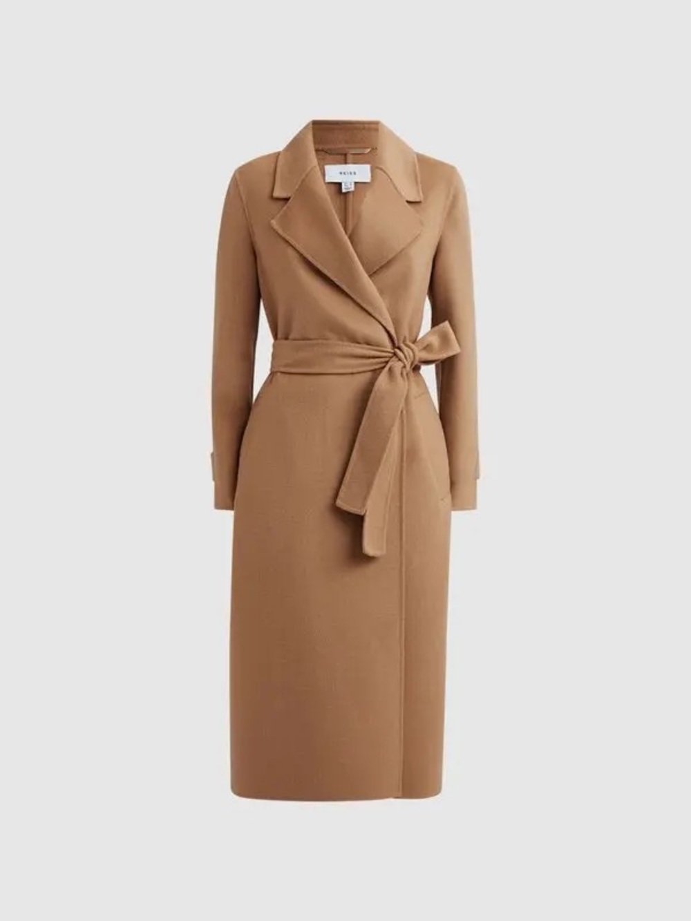 NWT Reiss Emile Wool Belted Wrap Coat Camel Color